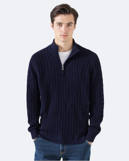 OSKAR | ZIPPED CABLE SWEATER