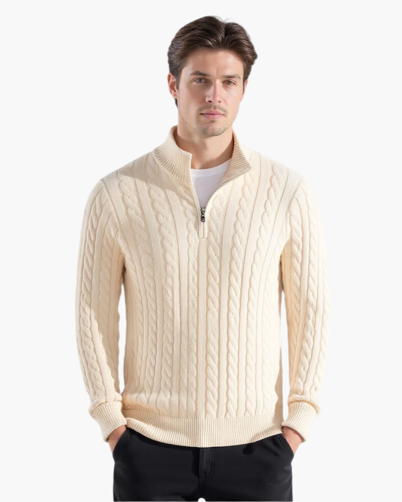 OSKAR | ZIPPED CABLE SWEATER