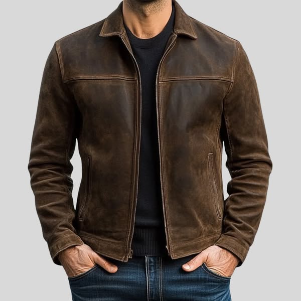 DAVID | LEATHER JACKET WITH ZIPPER