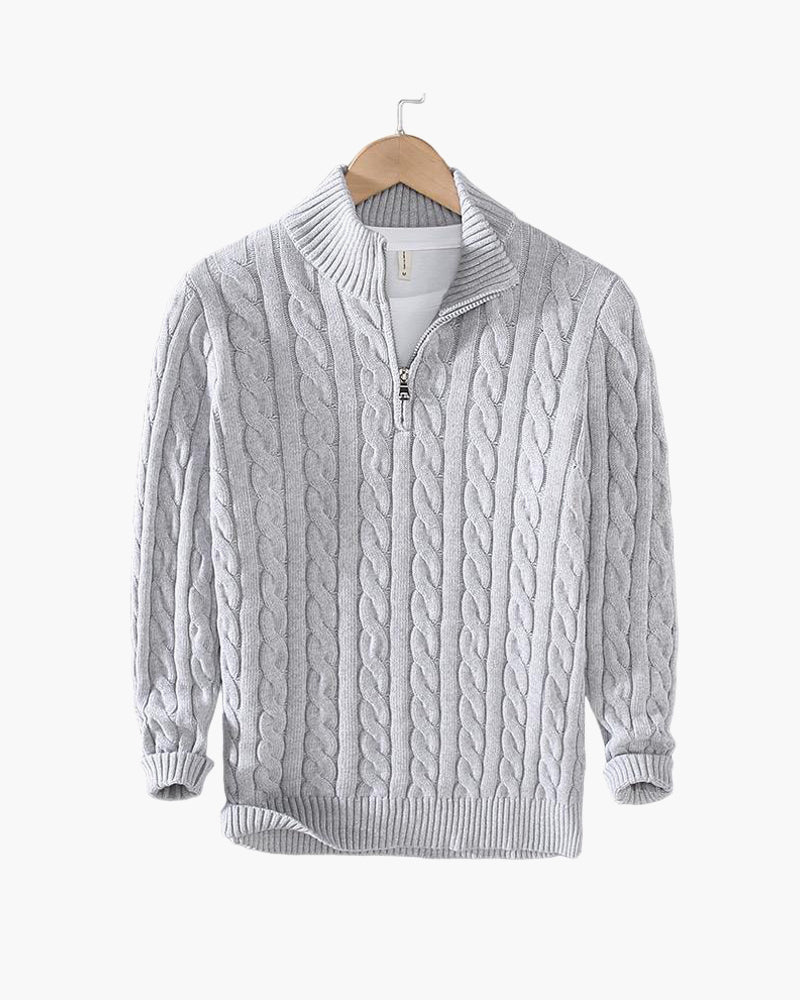 OSKAR | ZIPPED CABLE SWEATER