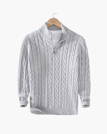 OSKAR | ZIPPED CABLE SWEATER