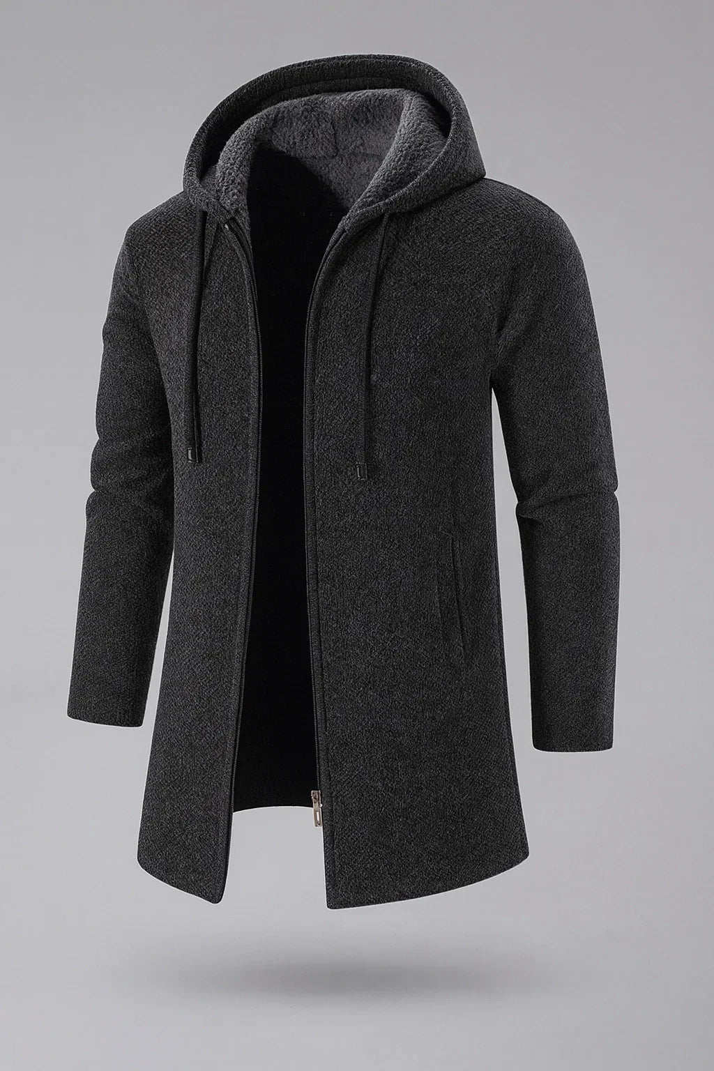 RENZO | PADDED FLEECE HOODED CARDIGAN