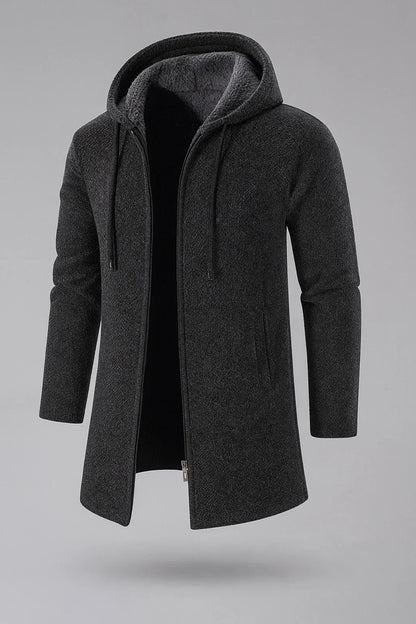 RENZO | PADDED FLEECE HOODED CARDIGAN