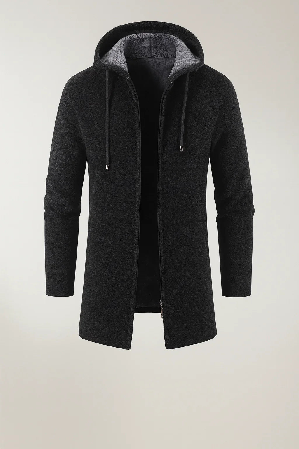 RENZO | PADDED FLEECE HOODED CARDIGAN