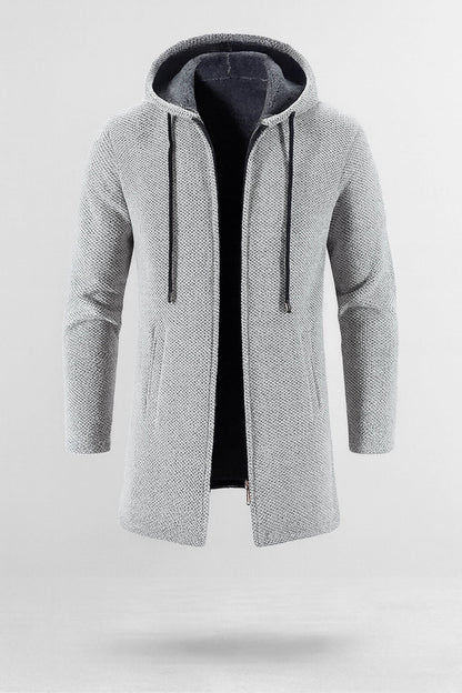 RENZO | PADDED FLEECE HOODED CARDIGAN