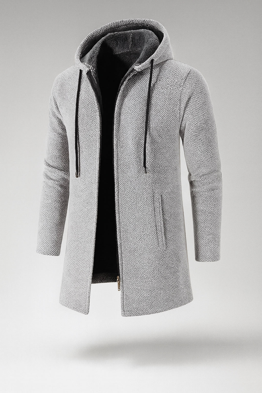 RENZO | PADDED FLEECE HOODED CARDIGAN