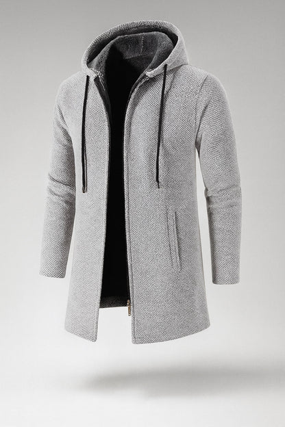 RENZO | PADDED FLEECE HOODED CARDIGAN