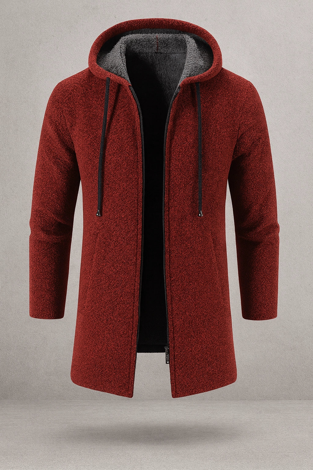 RENZO | PADDED FLEECE HOODED CARDIGAN