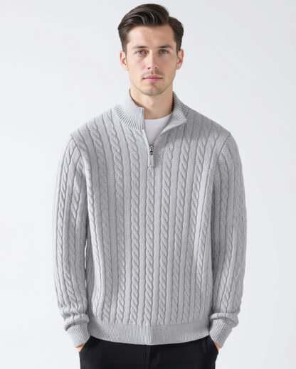 OSKAR | ZIPPED CABLE SWEATER