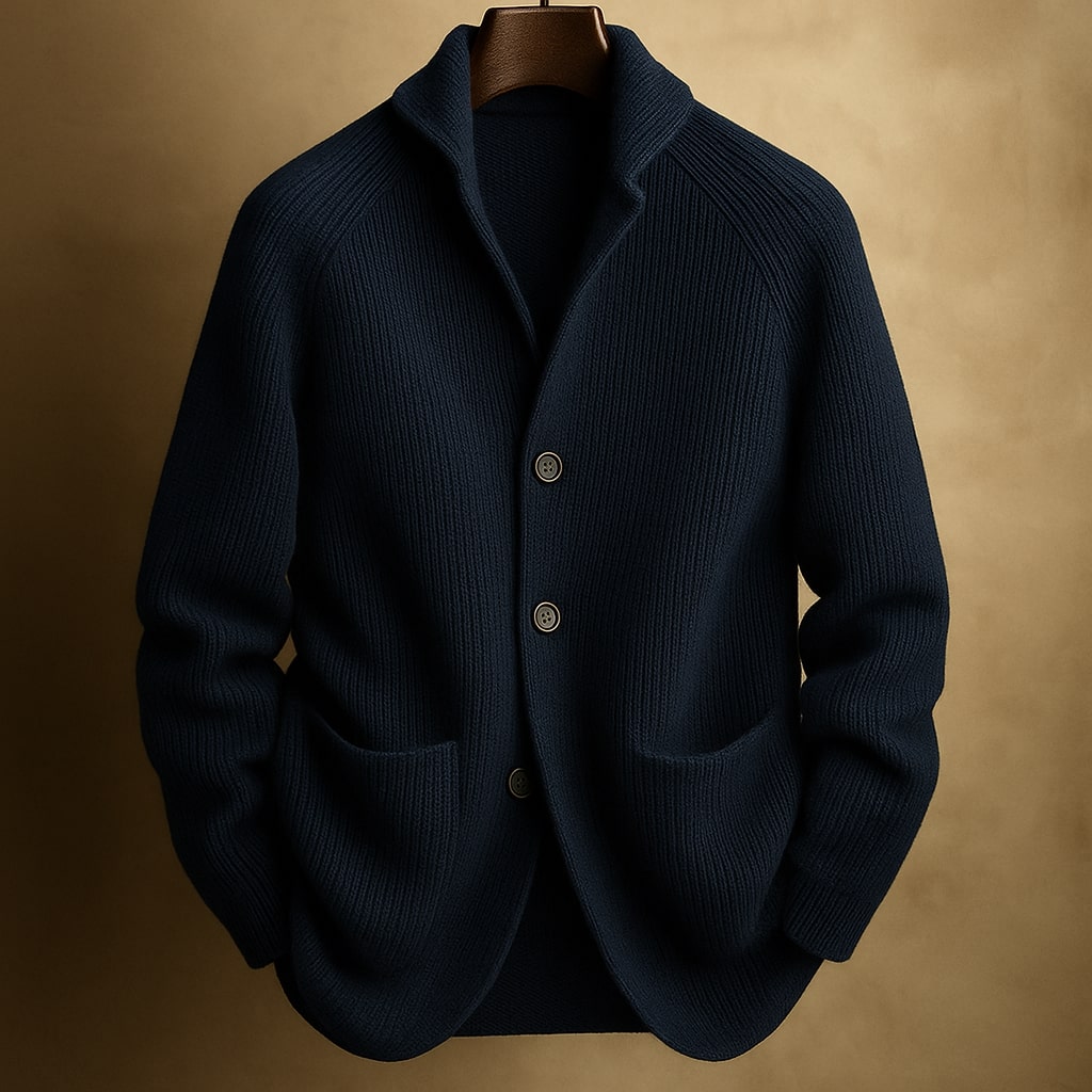MILO |  RIBBED WOOL KNIT CARDIGAN FOR MEN